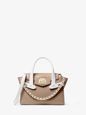 Shop Michael Kors CARMEN Extra-Small Logo + Leather Belted Satchel