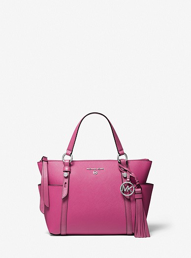 Michael Kors Pink Small Saffiano Leather Top Zip Tote Bag