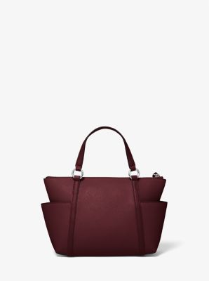 Bolso tote Sullivan peque&ntilde;o de piel saffiano con cremallera superior in MERLOT | Michael Kors