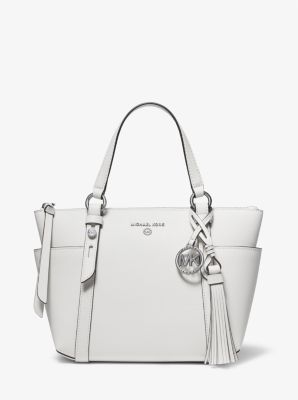 Sullivan Small Two-Tone Saffiano Leather Top-Zip Tote Bag