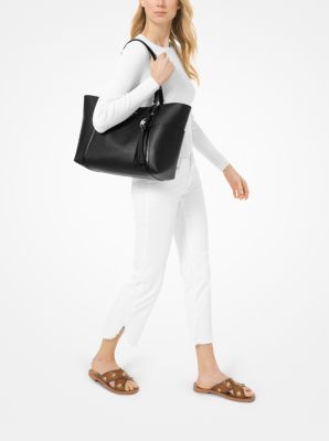 Sullivan Large Saffiano Leather Tote Bag in BLACK/GREY | Michael Kors