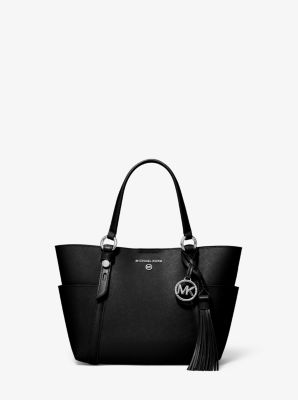 michael kors black and white tote bag