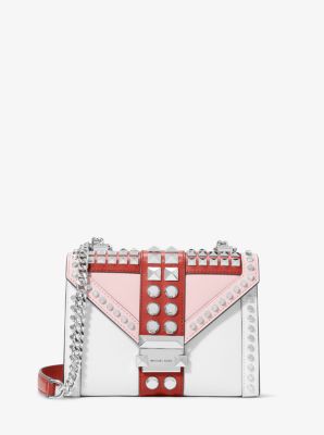 ☂️🍄Michael Kors Whitney[Small] Studded Tri-Color Saffiano Shoulder  Bag👍👍👍👍