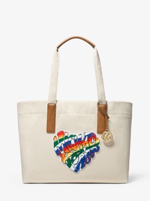 MICHAEL KORS Logo Canvas Tote Handbag