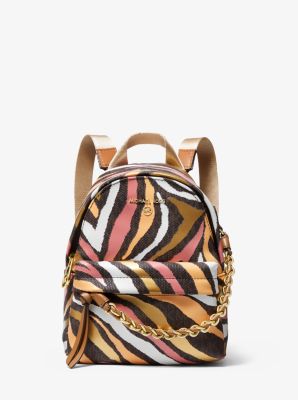 Slater Extra-Small Metallic Zebra Logo Convertible Backpack | Michael Kors