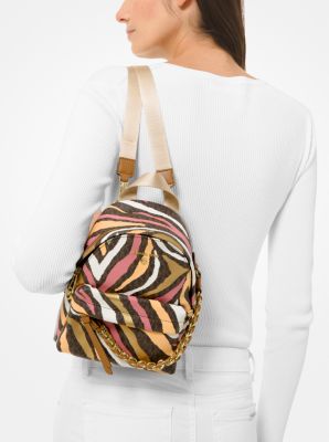 Slater Extra-Small Metallic Zebra Logo Convertible Backpack