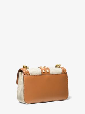 SoHo Small Studded Leather and Canvas Shoulder Bag image number 2