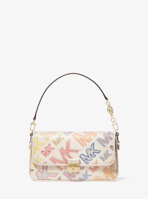 bradshaw small woven logo and metallic leather shoulder bag