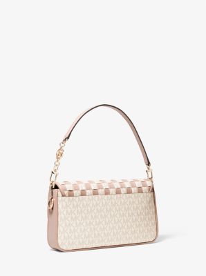 Bradshaw Small Woven Logo and Leather Shoulder Bag