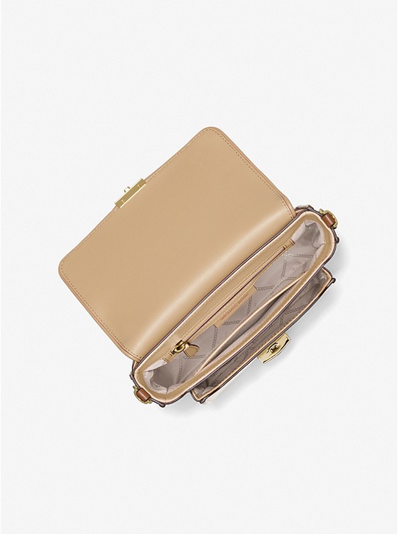 Bradshaw Medium Color-Block Leather Messenger Bag Camel Combo