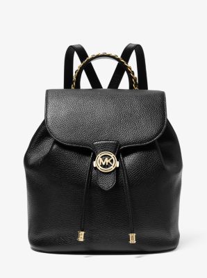 Black leather backpack michael sales kors