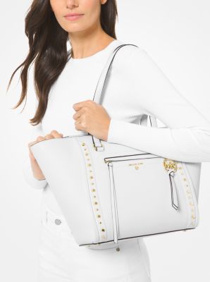 Carine Medium Studded Pebbled Leather Tote Bag | Michael