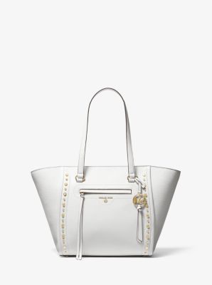 Carine Medium Studded Pebbled Leather Tote Bag