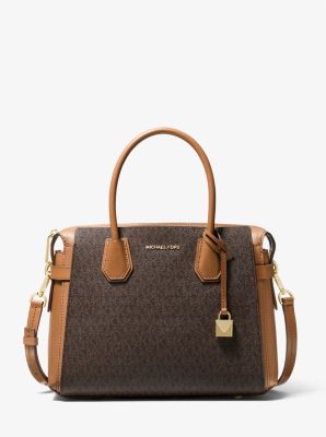 mercer medium pebbled leather belted satchel