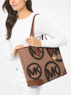 large graphic logo tote