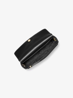 Bolso de mano Izzy grande de piel granulada con adornos y logotipo in NEGRO | Michael Kors