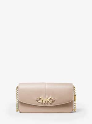 Izzy Large Logo Embellished Pebbled Leather Clutch image number 0