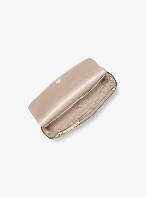 Izzy Large Logo Embellished Pebbled Leather Clutch image number 1