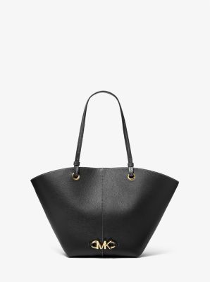 Izzy Medium Logo Embellished Pebbled Leather Tote Bag image number 0