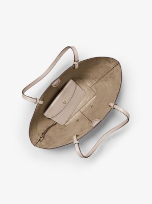 Izzy Medium Logo Embellished Pebbled Leather Tote Bag image number 1