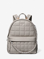 Slater Medium Quilted Leather Backpack - PEARL GREY - 30T1S04B2T