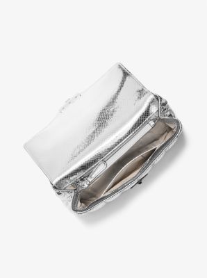 Schultertasche SoHo Large aus Metallic-Leder mit Schlangenprägung und Steppmuster image number 1