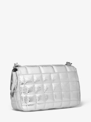 Schultertasche SoHo Large aus Metallic-Leder mit Schlangenprägung und Steppmuster image number 2