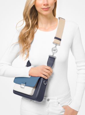 Michael Kors Bags | Michael Kors Bradshaw Medium Color-Block Graphic Packet Camera Crossbody Bag | Color: Blue/Silver | Size: Os | Comein_Clutch's