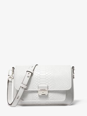 Michael Kors Snake Embossed Leather Satchel Crossbody Bag