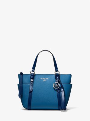 Sullivan Small Two-Tone Saffiano Leather Top-Zip Tote Bag image number 0