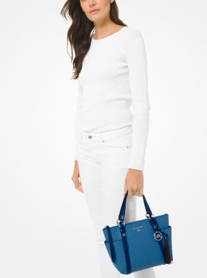 Sullivan Small Saffiano Leather Top-Zip Tote Bag