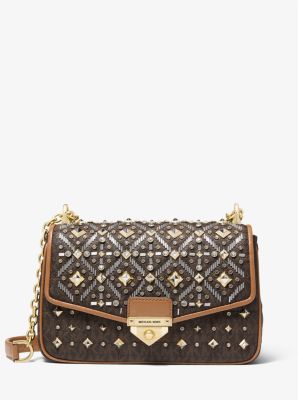 SoHo Large Embellished Logo Shoulder Bag