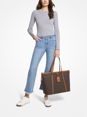  Michael Kors Jet Set Travel Large Logo Tote Bag (Brown Acorn) :  Clothing, Shoes & Jewelry