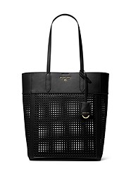 Sinclair Large Perforated Leather Tote Bag - BLACK - 30T2G5ST9L