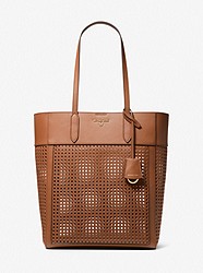 Sinclair Large Perforated Leather Tote Bag - LUGGAGE - 30T2G5ST9L
