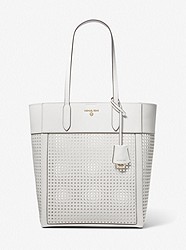 Sinclair Large Perforated Leather Tote Bag - OPTIC WHITE - 30T2G5ST9L