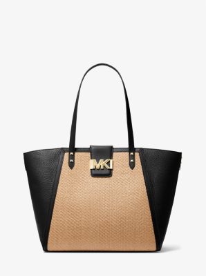 MICHAEL Michael Kors, Bags, Michael Kors Karlie Pebble Embossed Leather  Large Tote In Luggage 3s2gcdt3l Nw