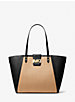 Karlie Large Straw and Pebbled Leather Tote Bag image number 0