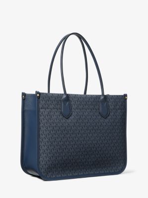 Heidi Large Stripe Signature Logo Tote Bag in ADMIRL MULTI | Michael Kors