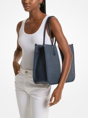 Heidi Large Stripe Signature Logo Tote Bag in ADMIRL MULTI | Michael Kors