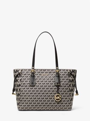 Voyager Medium Two-Tone Metallic Logo Tote Bag