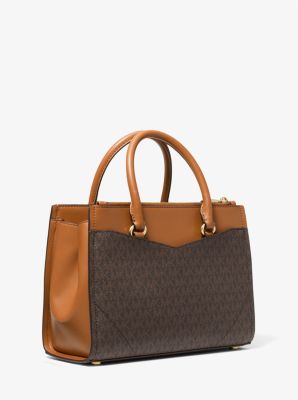 Everly Medium Logo Satchel in BRN/ACORN | Michael Kors