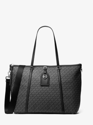 Michael Kors Canvas Heart The Michael Leather Trum Travel Tote Bag