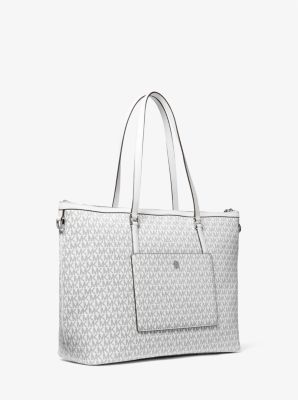 MICHAEL KORS Heritage Large Logo Tote Bag - Optic White/Blk