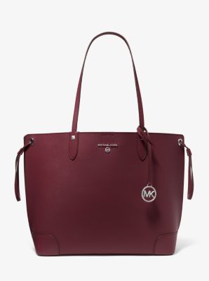 Michael Kors Edith Large Leather Open Tote In Merlot