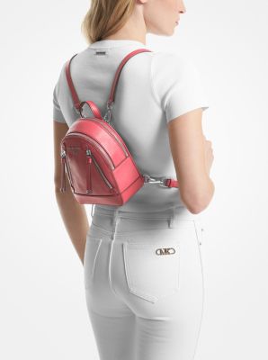 Faux Leather Convertible Mini Backpack - Pink