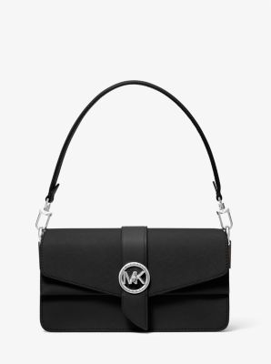Michael Kors Ladies Greenwich Medium Saffiano Leather Shoulder Bag - Black  30H1GGRL2L-001 194900930854 - Handbags - Jomashop