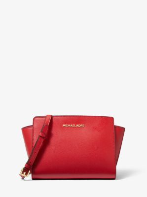 mk selma mini saffiano leather crossbody