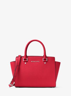 MICHAEL Michael Kors Coral Pink Saffiano Leather Large Selma Tote