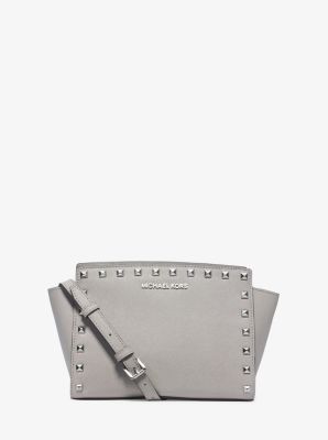 Michael michael kors selma medium on sale metallic leather crossbody